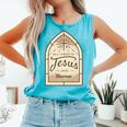 I Love Jesus And Macrame Hobby Lover Christian Comfort Colors Tank Top Lagoon