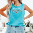 New One Loved Grandma Grandma Leopard Mother's Day Comfort Colors Tank Top Lagoon