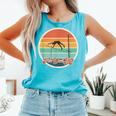 Pole Vault Mom Sunset Distressed Worn Look Pole Vaulting Comfort Colors Tank Top Lagoon