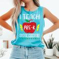 I Teach Pre-K Superheroes Back To School Teacher Day Comfort Colors Tank Top Lagoon