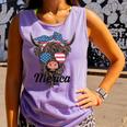 4Th Of July Highland Cow American Western Girls Comfort Colors Tank Top Violet