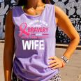 Breast Cancer Bravery Wife Breast Cancer Awareness Husband Comfort Colors Tank Top Violet
