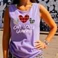 Buffalo Plaid One Loved Grandma Heart Valentine's Day Comfort Colors Tank Top Violet