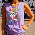 Class Of 2041 Girls Dabbing Unicorn Grow With Me Comfort Colors Tank Top Violet