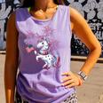 Cute Patriotic Americorn Unicorn Fireworks Girls 4Th Of July Comfort Colors Tank Top Violet