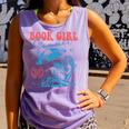 Girl Reading Book Summer Beach Vacation For Book Lover Comfort Colors Tank Top Violet