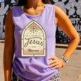 I Love Jesus And Macrame Hobby Lover Christian Comfort Colors Tank Top Violet