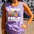 Super Hero Teacher Apparel I Train Pre-K Superheroes Comfort Colors Tank Top Violet