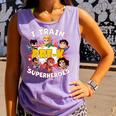 I Train Pre-K Superheroes Back To School Teacher Comfort Colors Tank Top Violet