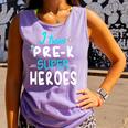 I Train Pre K Superheroes Teacher Team T Comfort Colors Tank Top Violet