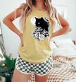 Cat Moon Night Flowers Black Cats Lovers Comfort Colors Tank Top Butter