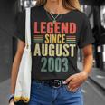 20Th Birthday Legend Since August 2003 20 Years Old Vintage T-Shirt Gifts for Her