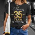 35 Years Of Marriage Est 1989 2024 35Th Wedding Anniversary T-Shirt Gifts for Her
