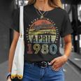 44 Year Old Vintage April 1980 44Th Birthday Women T-Shirt Gifts for Her