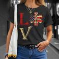 4Th Of July Ems Emt Patriotic Flag Distressed Love T-Shirt Gifts for Her
