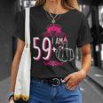 I Am 59 Plus 1 Middle Finger Pink Crown 60Th Birthday T-Shirt Gifts for Her