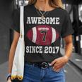 7Th Birthday Football Player 7 Years Old Vintage Sports T-Shirt Gifts for Her