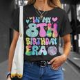 In My 8Th Birthday Era 8 Years Old Girls 8Th Birthday Groovy T-Shirt Gifts for Her