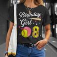 8Th Birthday Softball Player Themed Girls Eight 8 Years Old T-Shirt Gifts for Her