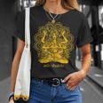 Adi Shakti Herren T-Shirt, Spirituelles Yoga Motiv Gold auf Schwarz Geschenke für Sie