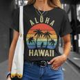 Aloha Hawaii Hawaiian Island Palm Beach Surfboard Surf T-Shirt Gifts for Her
