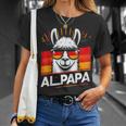 Alpapaatertag Papa Alpaka Retrointage Deutschland Flagge T-Shirt Geschenke für Sie