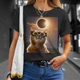 America Totality 04 08 24 Solar Eclipse 2024 Cat Selfie T-Shirt Gifts for Her