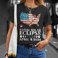 America Totality Total Solar Eclipse April 8 2024 Usa Map T-Shirt Gifts for Her