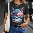 American Cat Sunglasses Usa Flag 4Th Of July Memorial Day T-Shirt Gifts for Her