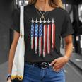 American Flag Usa Fighter Jet Patriot F16 Formation T-Shirt Gifts for Her