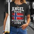 Angel Tour Norway 2024 Fishing Team Norway Flag Angler T-Shirt Geschenke für Sie