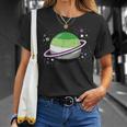 Asexual Aromantic Space Planet Vintage T-Shirt Gifts for Her
