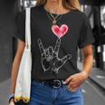 Asl I Love You Hand Sign Language Heart Valentine's Day T-Shirt Gifts for Her