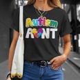 Autism Aunt Awareness Puzzle Pieces Colors T-Shirt Gifts for Her