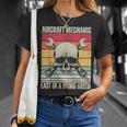 Aviation Mechanic Vintage Skull Vintage Aircraft Mechanic T-Shirt Gifts for Her