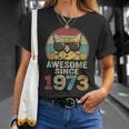 Awesome Since 1973 50Th Birthday 50 Year Old Cat Lovers T-Shirt Gifts for Her