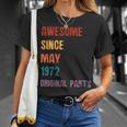 Awesome Since May 1972 Taurus And Gemini Zodiac T-Shirt Gifts for Her