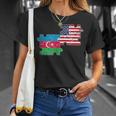 Azerbaijan Usa Vintage Flag American Azerbaijani T-Shirt Gifts for Her