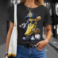 Banana Playing Baseball Fruit Lover Baseball Player T-Shirt Gifts for Her