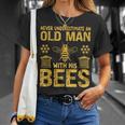 Beekeeping Never Underestimate An Old Man With His Bees T-Shirt Gifts for Her