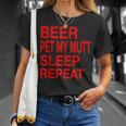 Beer Pet Mutt Sleep Repeat Red LDogLove T-Shirt Gifts for Her