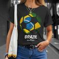 Best Brazil Soccer Ball Flag Brazilian Futbol Fan T-Shirt Gifts for Her