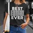 Best Dad Ever Binary Code Father's Day Coder T-Shirt Gifts for Her