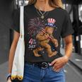 Bigfoot Sasquatch 4Th Of July Fireworks T-Shirt Gifts for Her