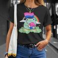 Bisexual Pride Bi Kawaii Frog Mushroom Bisexual Flag Lgbt T-Shirt Gifts for Her