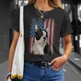 Boston Terrier American Flag Patriotic 4Th Of July T-Shirt Gifts for Her