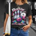 Bowling Party Rollin' 9 Awesome 2015 9Th Birthday Girls T-Shirt Gifts for Her