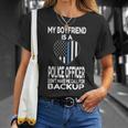 My Boyfriend Is A Police Officer Thin Blue Line Heart T-Shirt Gifts for Her