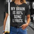 My Brain Is 80 Percent Song Lyrics Music Lover T-Shirt Gifts for Her