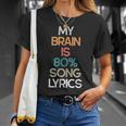 My Brain Is 90 Song Lyrics Lyricist T-Shirt Gifts for Her